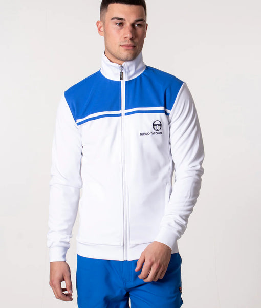 Sergio Tacchini New Young Line Track Top In White/ Palace Blue