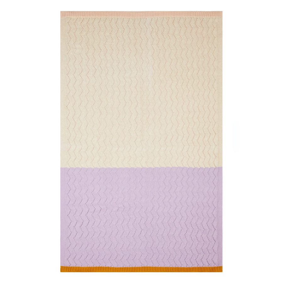 Sophie Home Textured Baby Blanket in Lilac & Cream