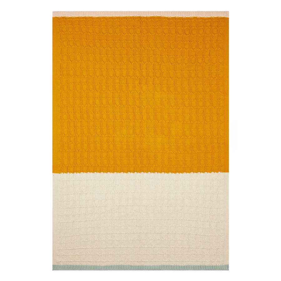 Sophie Home Textured Baby Blanket in Citrus & Cream