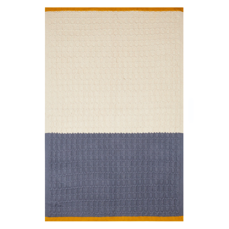 Sophie Home Textured Baby Blanket in Blue & Cream