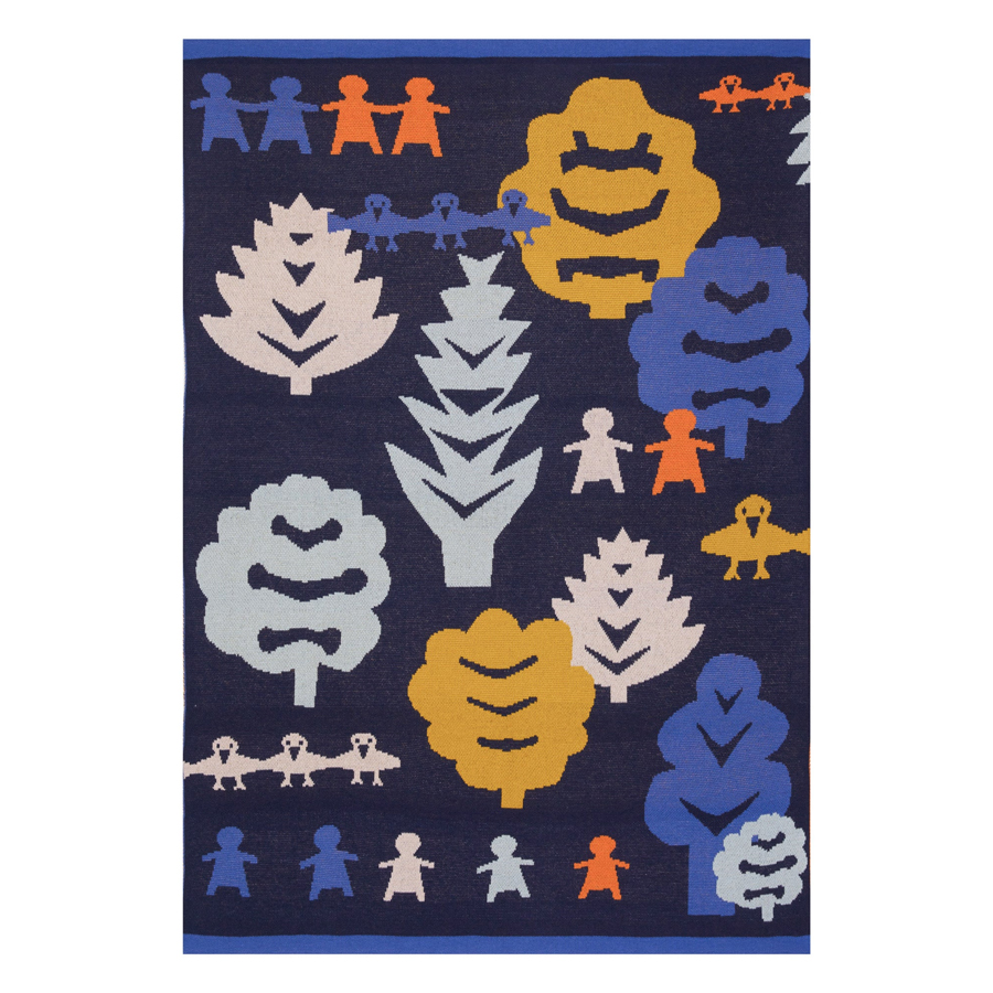 Sophie Home Collage Baby Blanket in Navy