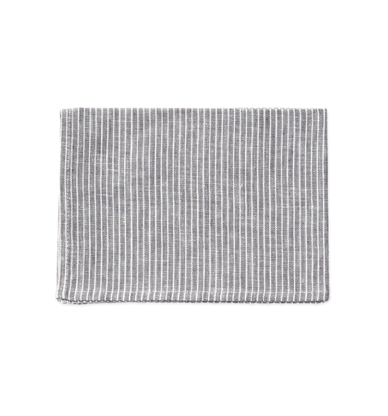 Fog Linen Work Linen Kitchen Cloth, Grey & White Stripe