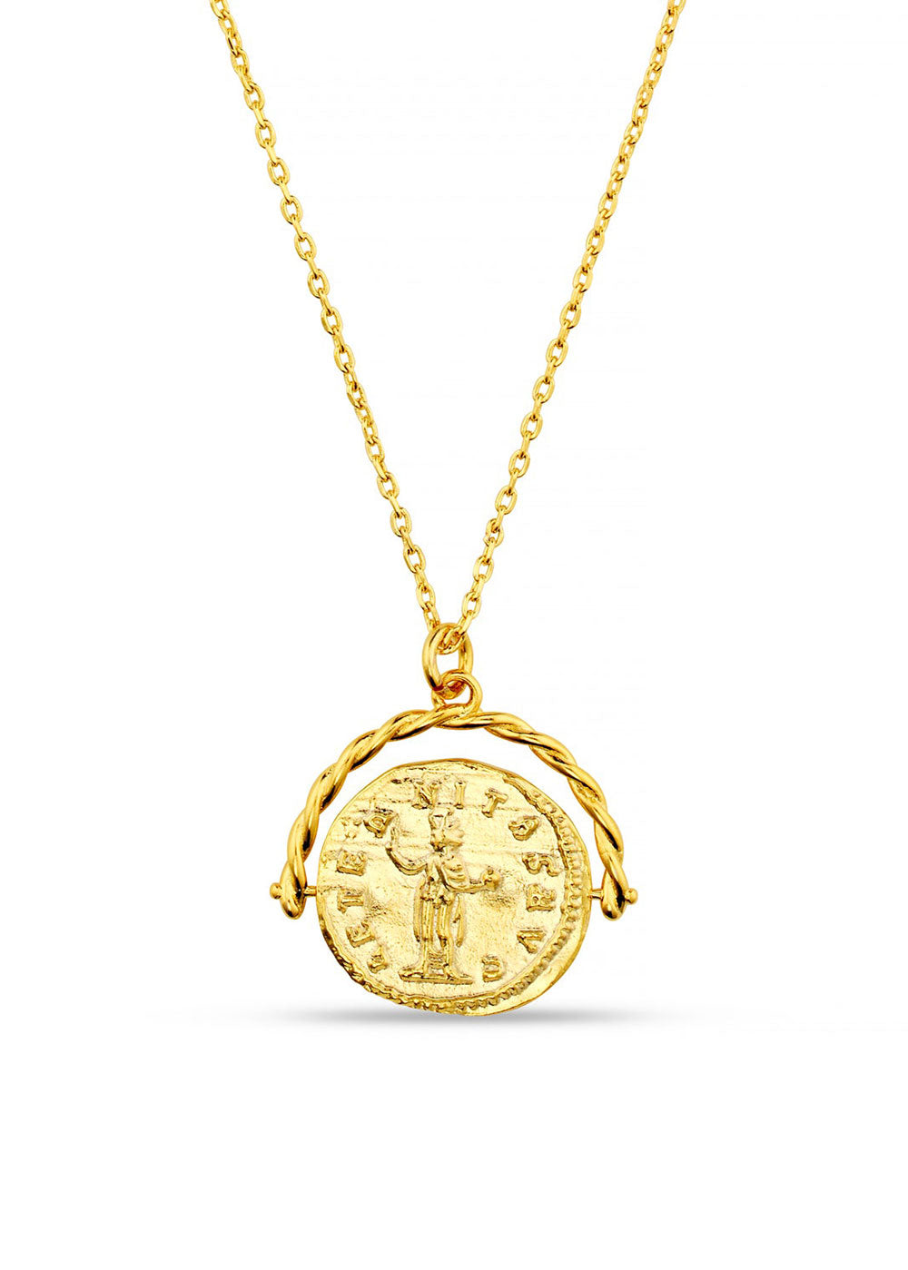 Orelia Coin Spinner Necklace - Gold