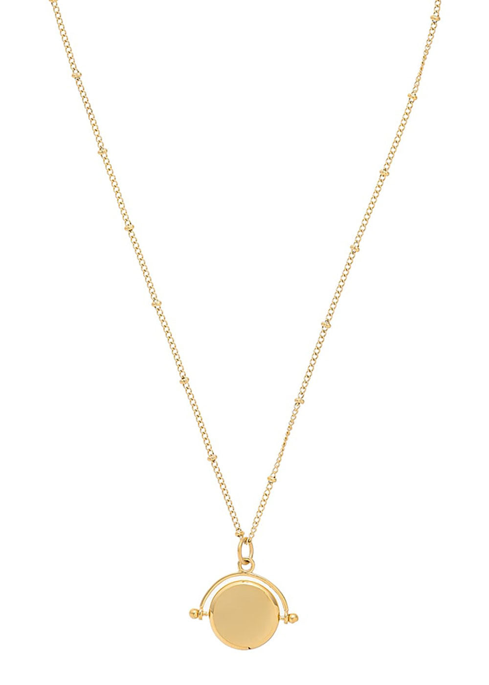 Orelia Faceted Disc Spinner Necklace - Gold