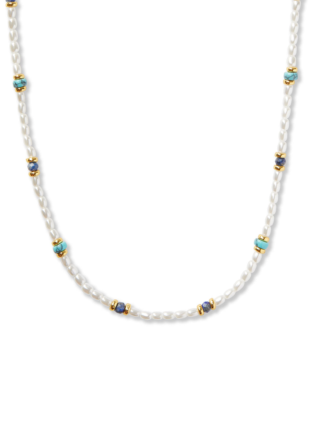 Orelia Pearl & Semi-precious Stone Beaded Necklace