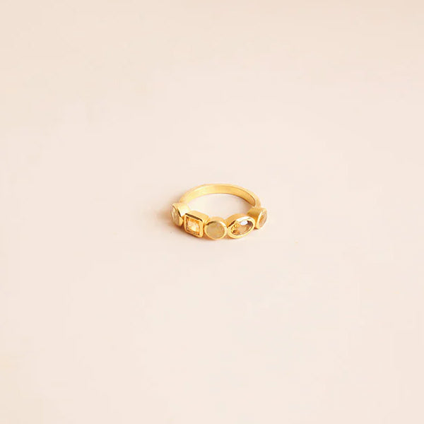 TUSKcollection Jasni Citrine And Gold Rutilated Ring