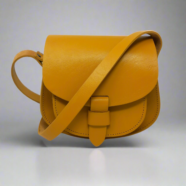 Atelier Marrakech Maya Yellow Leather Saddle Bag
