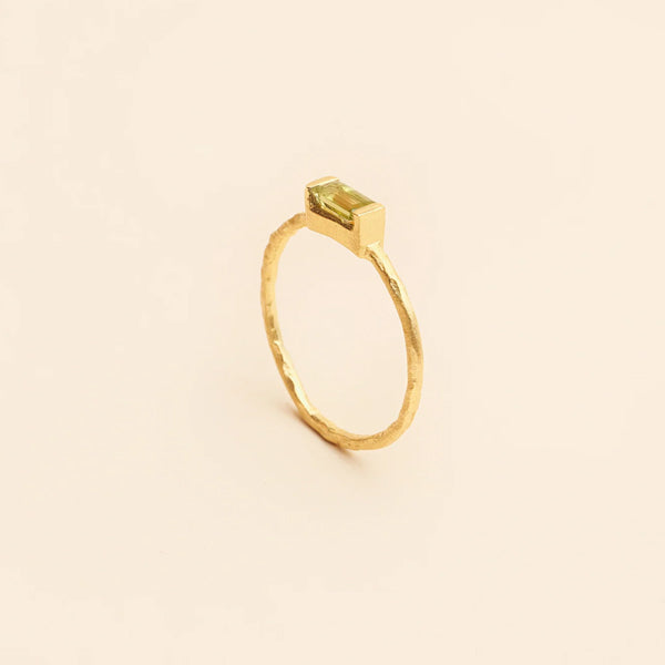 TUSKcollection Sati Gold Ring With Green Amethyst