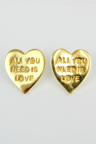 My Doris Gold All You Need Is Love Heart Stud