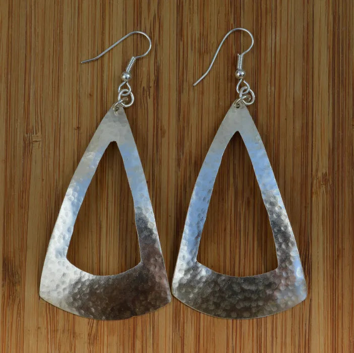 Bombolulu Silver Plate Cut Out Triangle Earrings