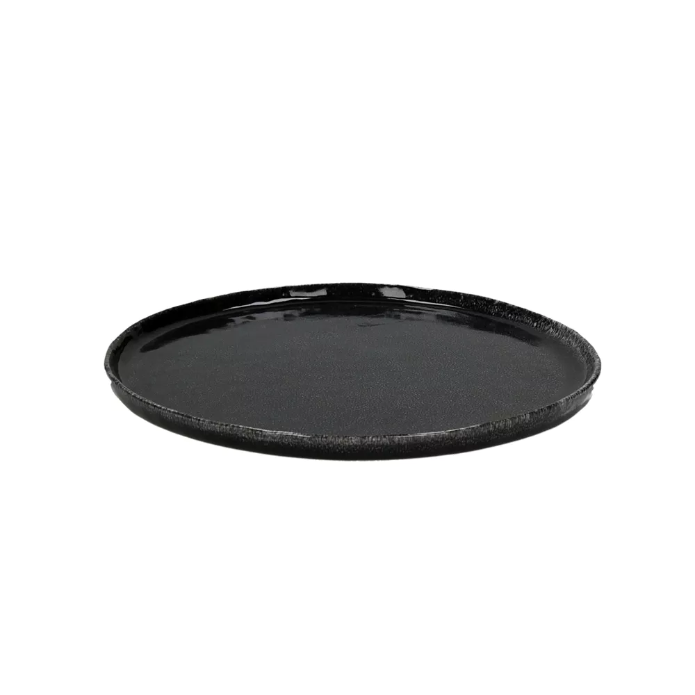 Pomax Porcelino Experience - 6 dinner plates - stoneware - DIA 27 cm - black 