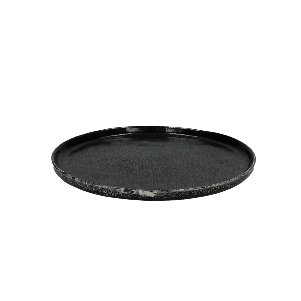 Pomax Porcelino Experience - 6 dessert plates - stoneware - DIA 22 cm - black 