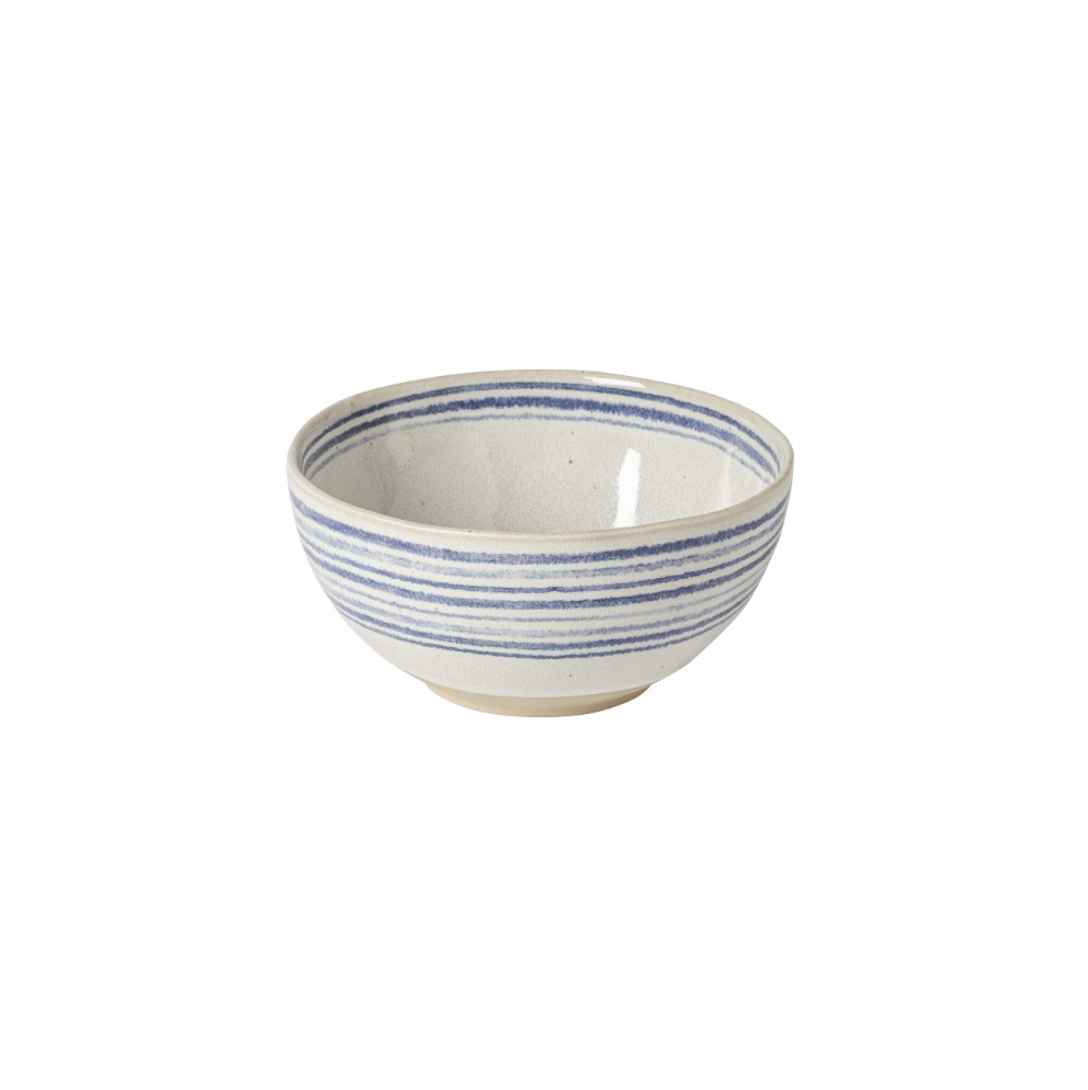 Casafina 0.67L White Blue Stripes Soup Cereal Bowl 