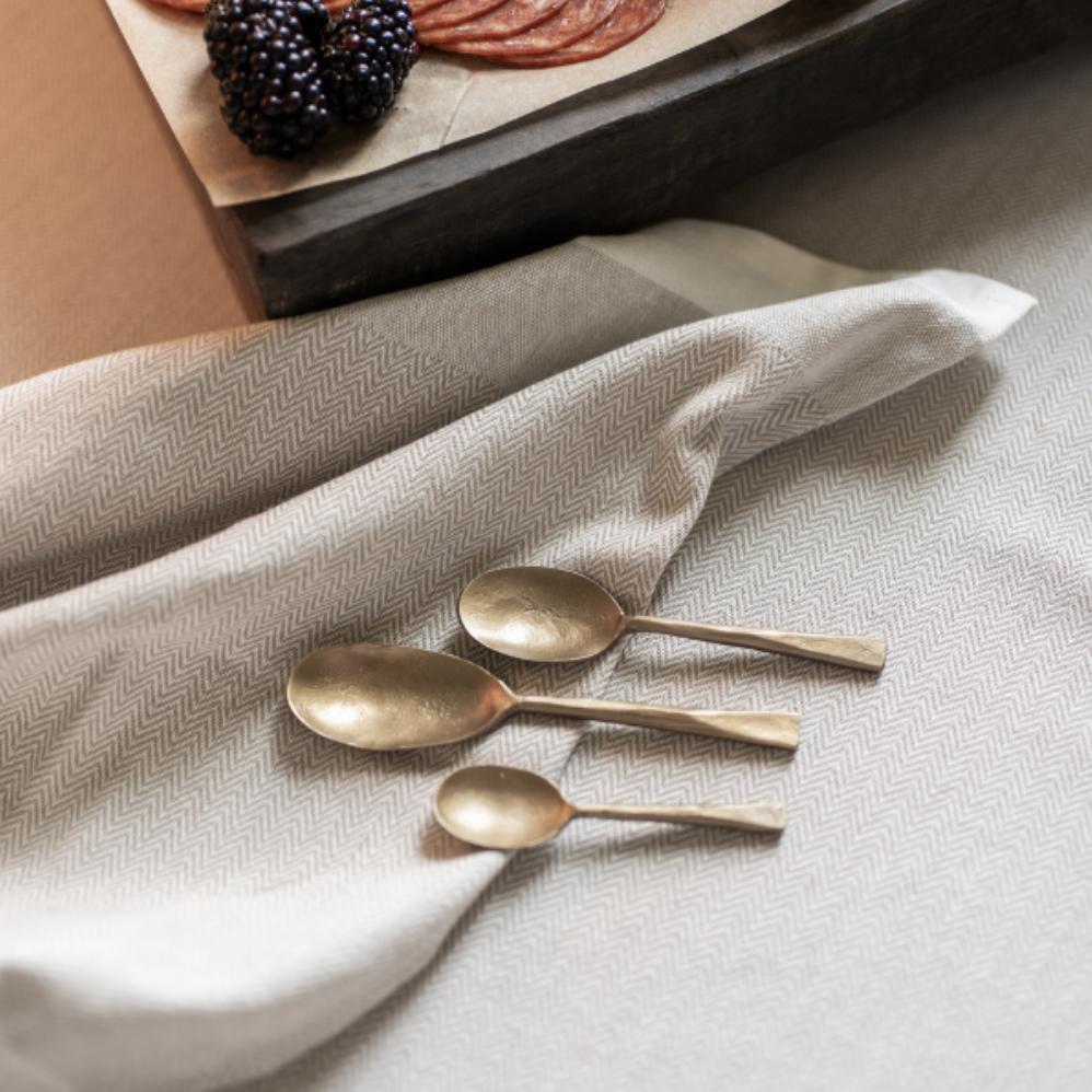 Kirkland's Home  Set of 3 Forged Brass Spoons 