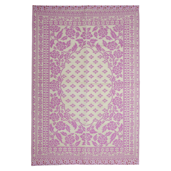 rice Large Pink Flower Rug