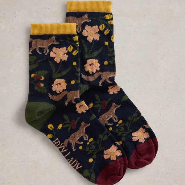 White Stuff Foxy Lady Ankle Socks - Navy Multi