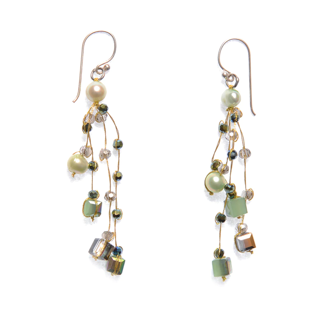 Annabella Moore SILK & STONE EARRINGS | GREEN