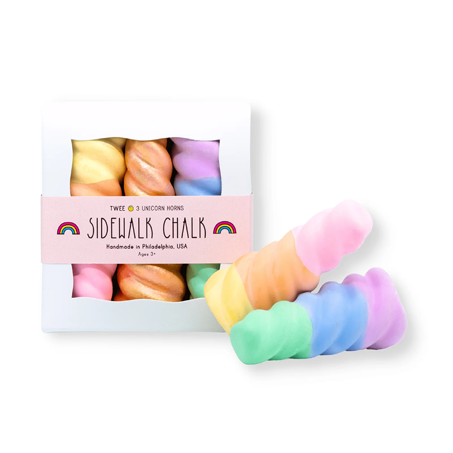 Twee Rainbow Unicorn Horns Sidewalk Chalk, Set of 3