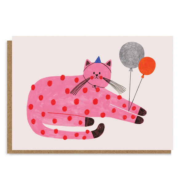 Daria Solak Illustrations Pink Cat Greeting Card