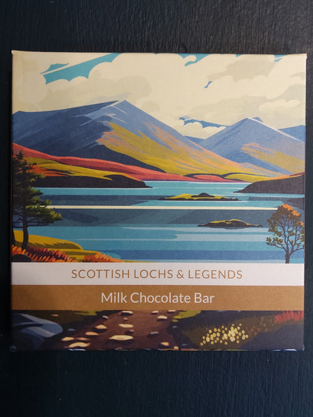 Flux Coco Pzazz Milk Chocolate Bar - Scottish Lochs & Legends