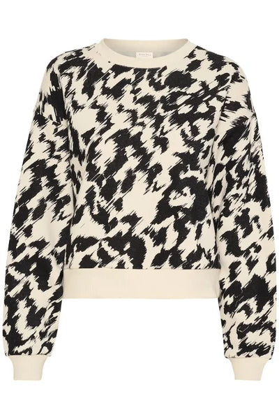 Part Two Jillian Sweatshirt In Black Scratch Print