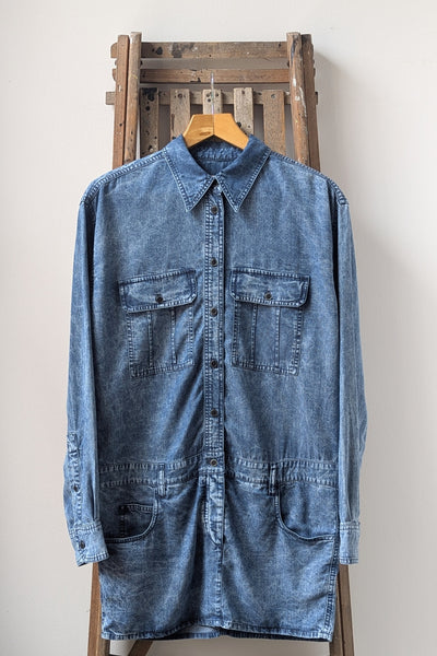 Marant Etoile Palvina Blue Denim Shirt Dress