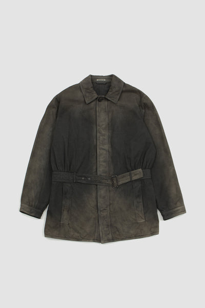 Auralee Finx Natural Gabardine Blouson Fade Ink Black