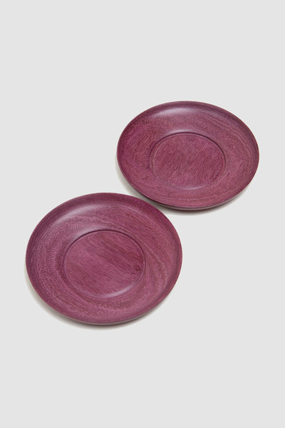 Cristaseya Set Of 2 Handturned Medium Plate Beet Red
