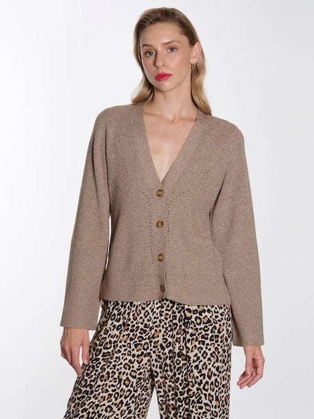 Object Ditte Ls Knit Cardigan - Desert Taupe