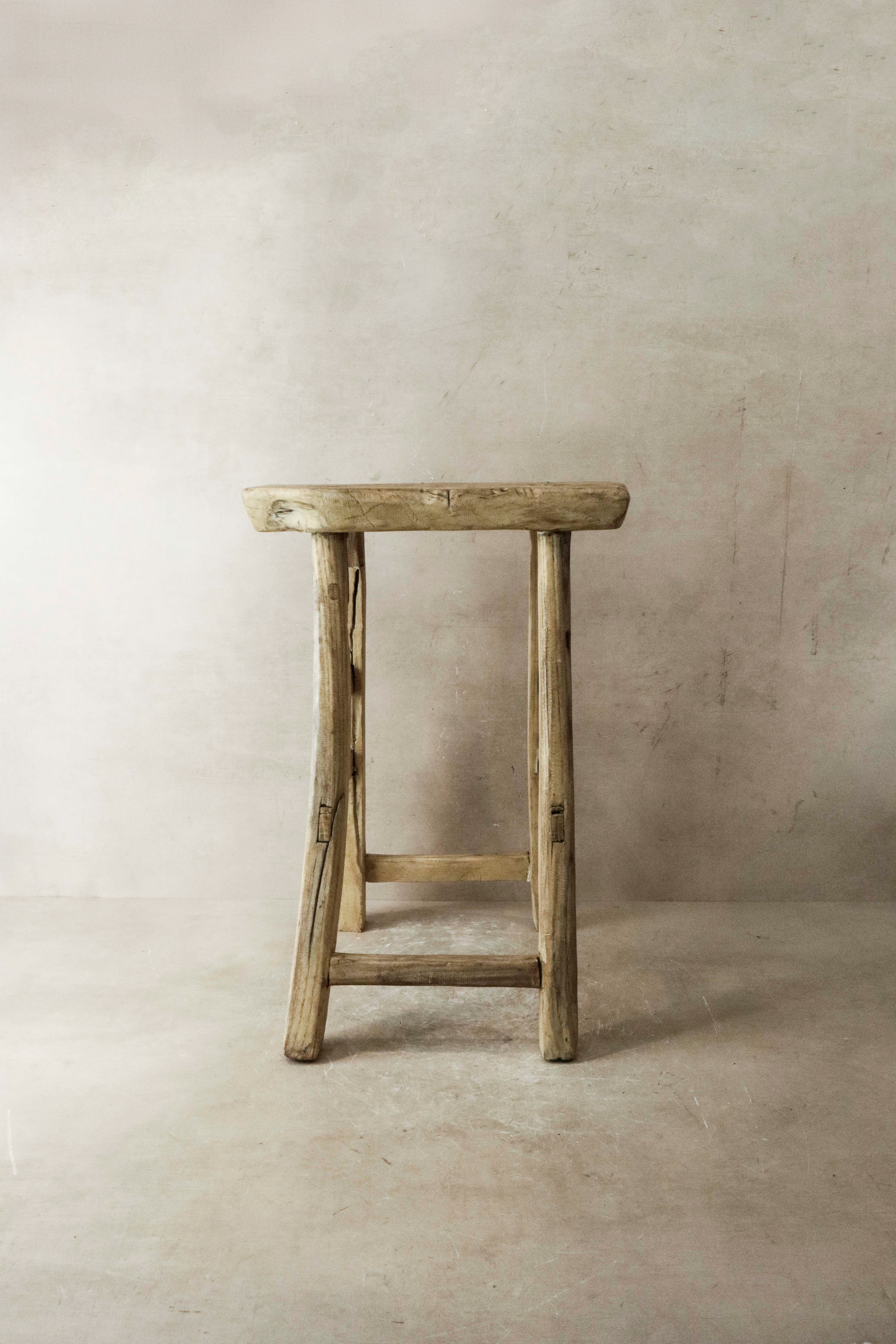 Botanical Boys Vintage Rustic Elm Wood Stool - Medium - No 20