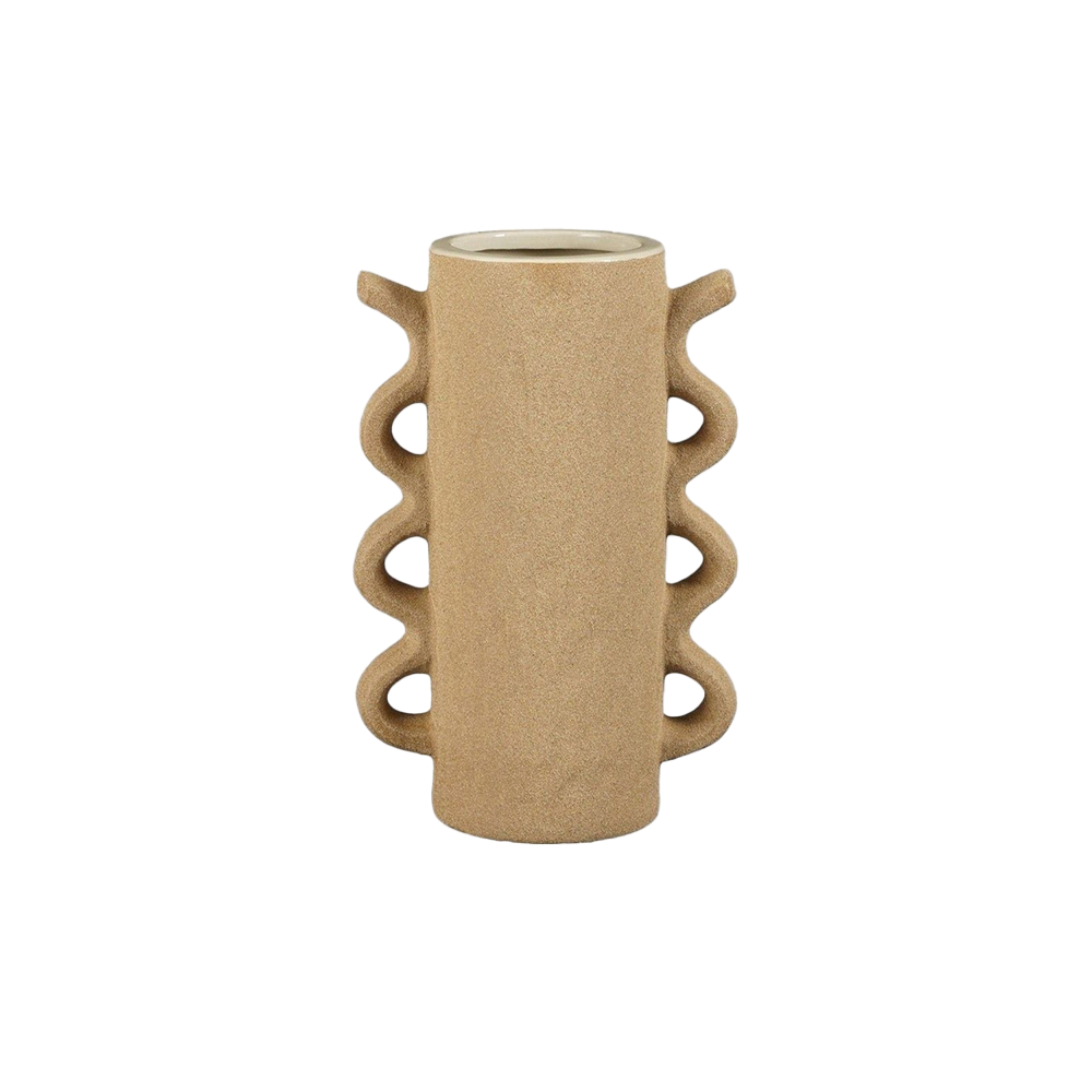 Terra Nomade Vase en céramique triple anses – Marron