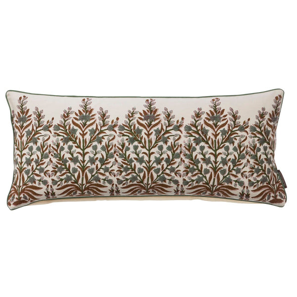 Bungalow DK Hand Block Printed Cushion Cover - Sage Floral