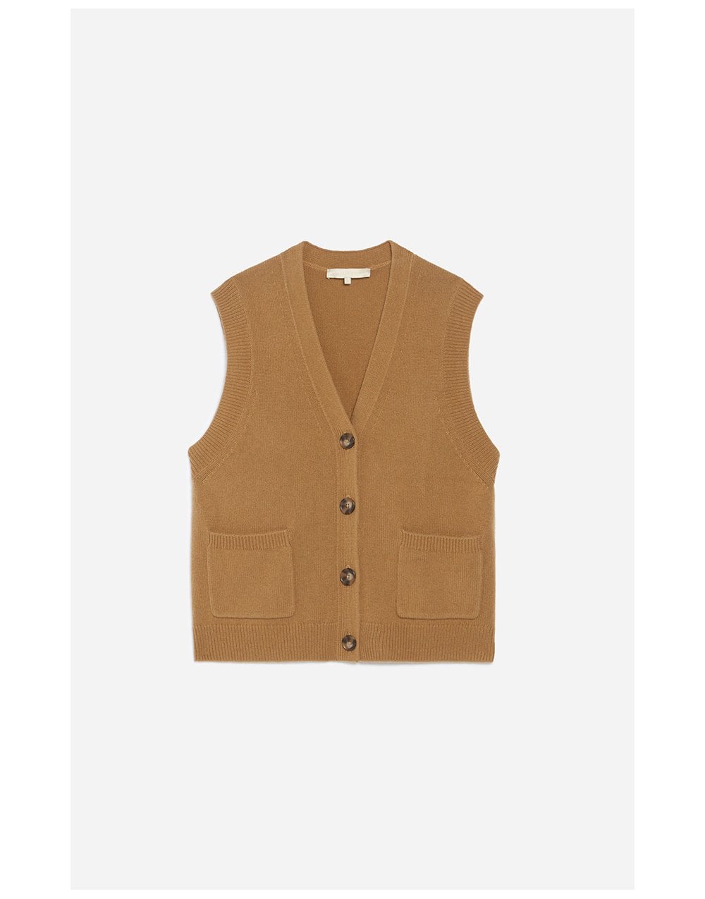 Vanessa Bruno Vanessa Bruno Dashley Knitted Sleeveless Cardigan Vest Col: 112 Camel,