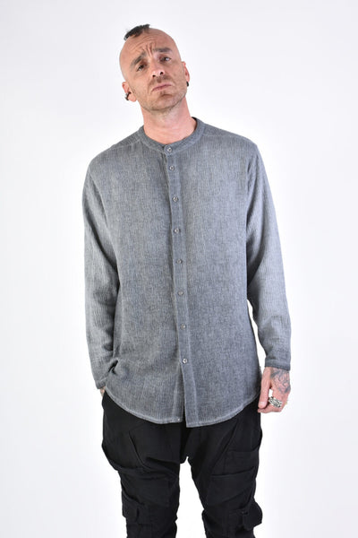 La Haine Inside Us 3v Lm117 L/S Button-Up Cotton Shirt Grey