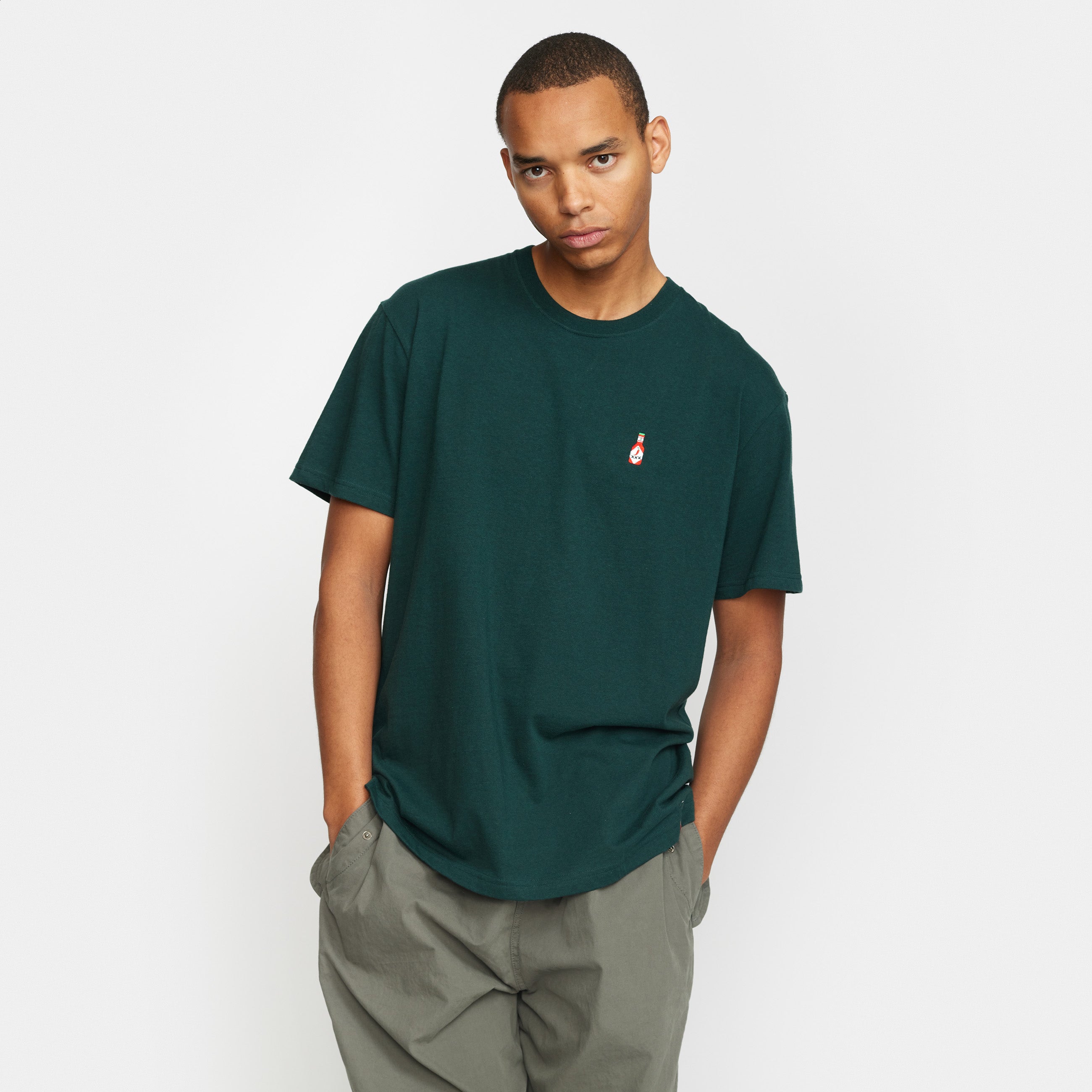 Revolution Dark Green Melange 1378 Hot Application T Shirt