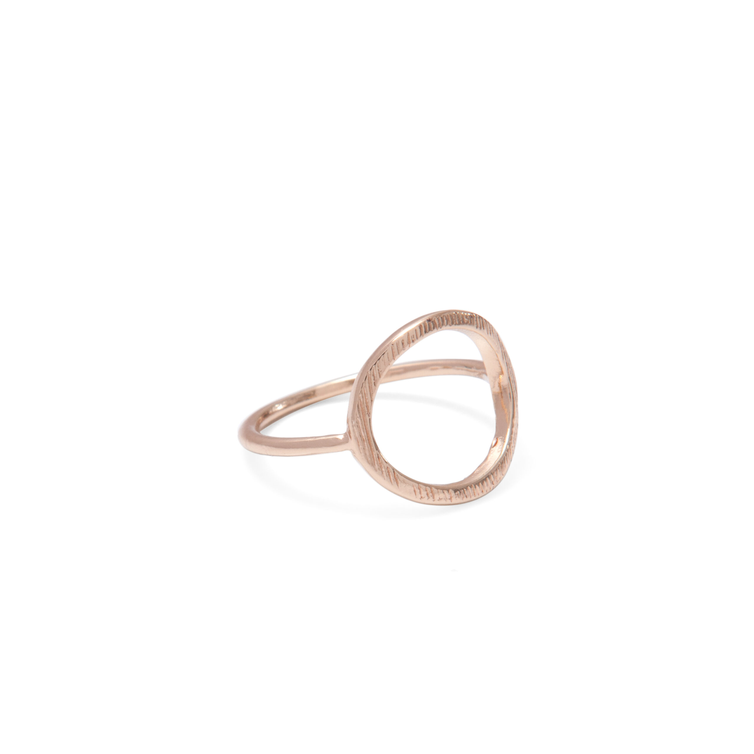 A Weathered Penny  18k Rose Gold Plated Circle Ring