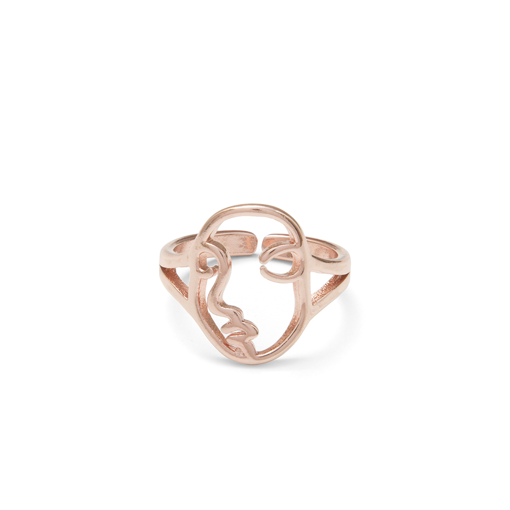 A Weathered Penny  18k Rose Gold Plated Face Ring