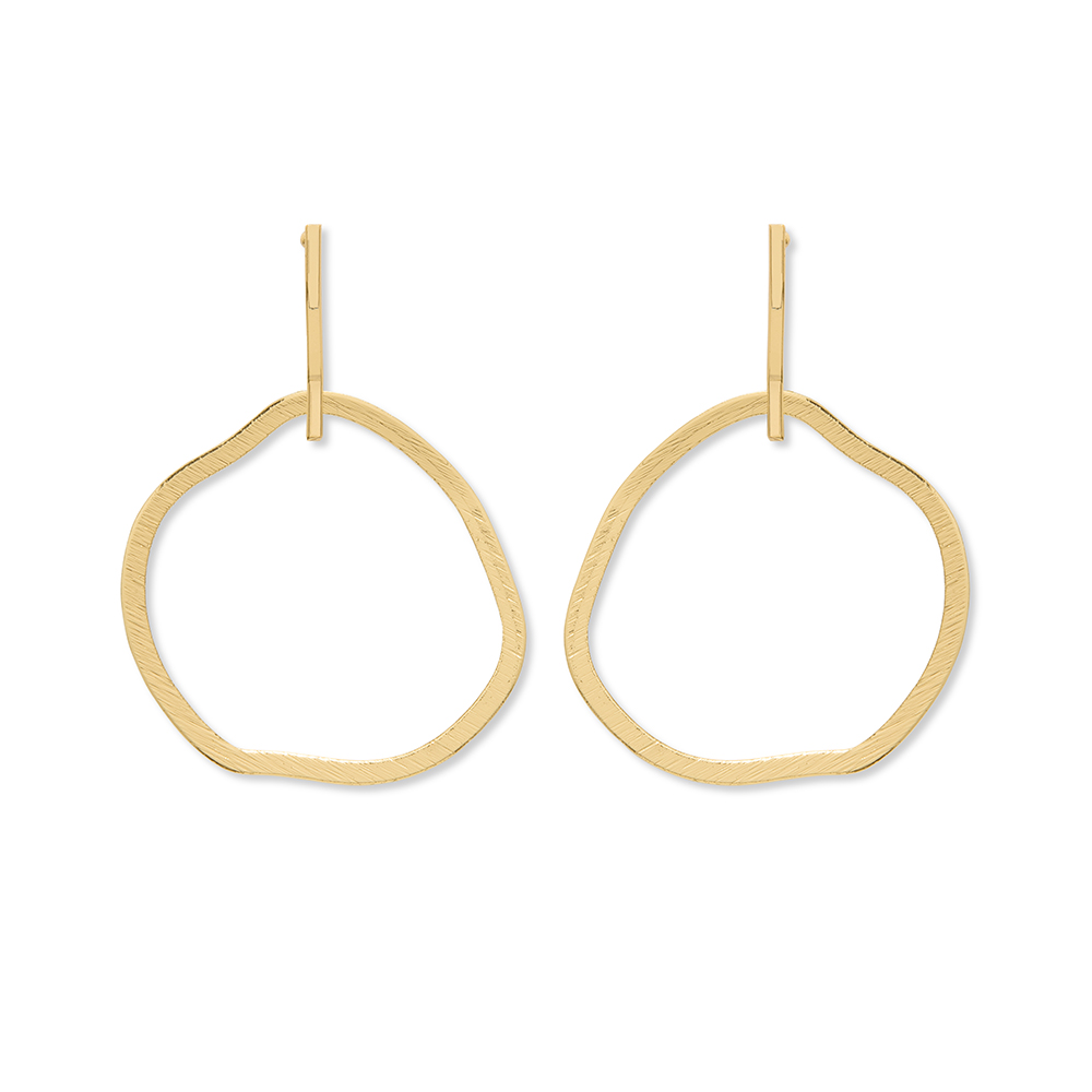 A Weathered Penny  18k Gold Plated Alber Earrings