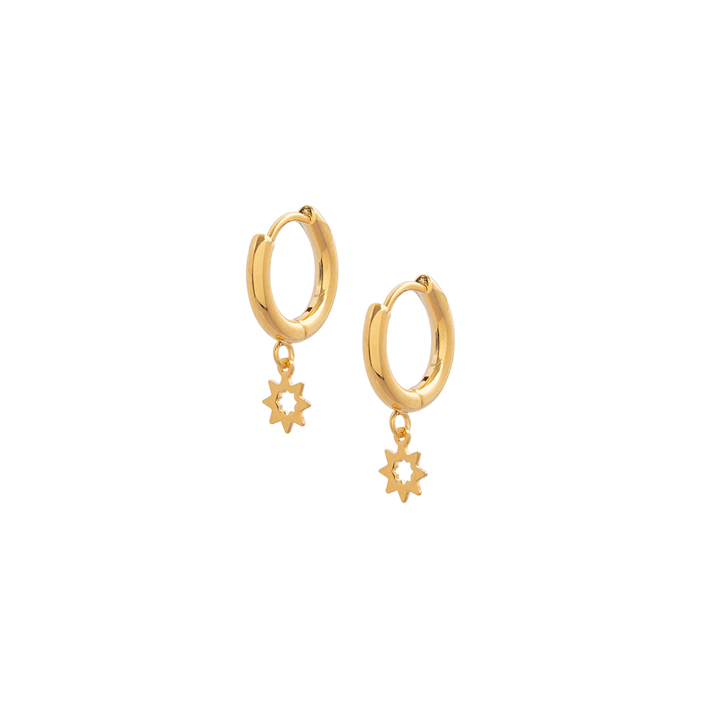 A Weathered Penny  Gold Plated Celestial Hoops