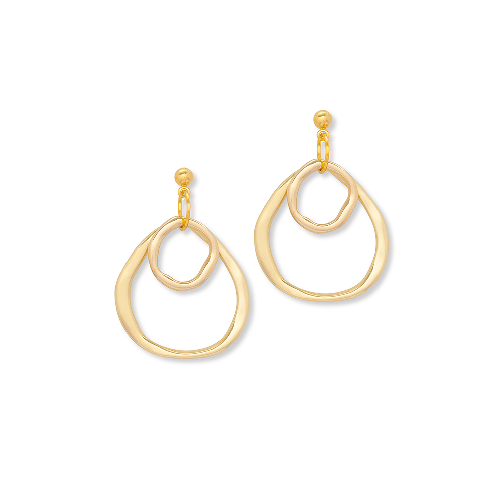 A Weathered Penny  18k Gold Plated Alloy Emerson Earrings