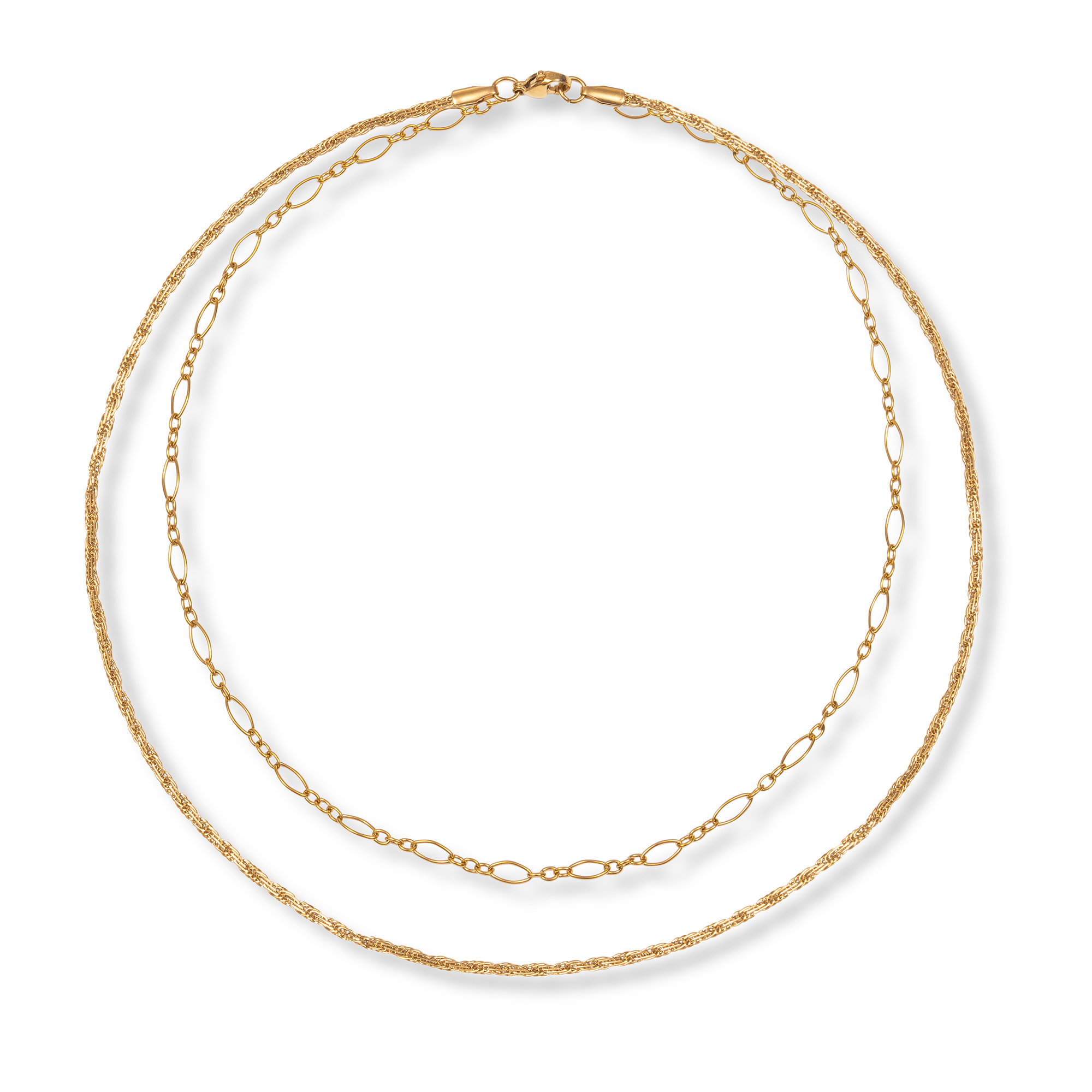 A Weathered Penny  Gold Plated Delicate Layered Chain