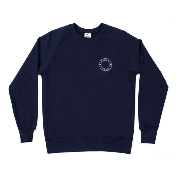 Plain Bear Navy Badge Printed Sweater