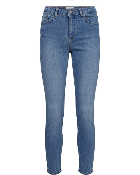 Numph Nusidney Medium Blue Denim Cropped Jeans