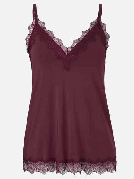 Rosemunde Billie Lace Cami - Maroon Red