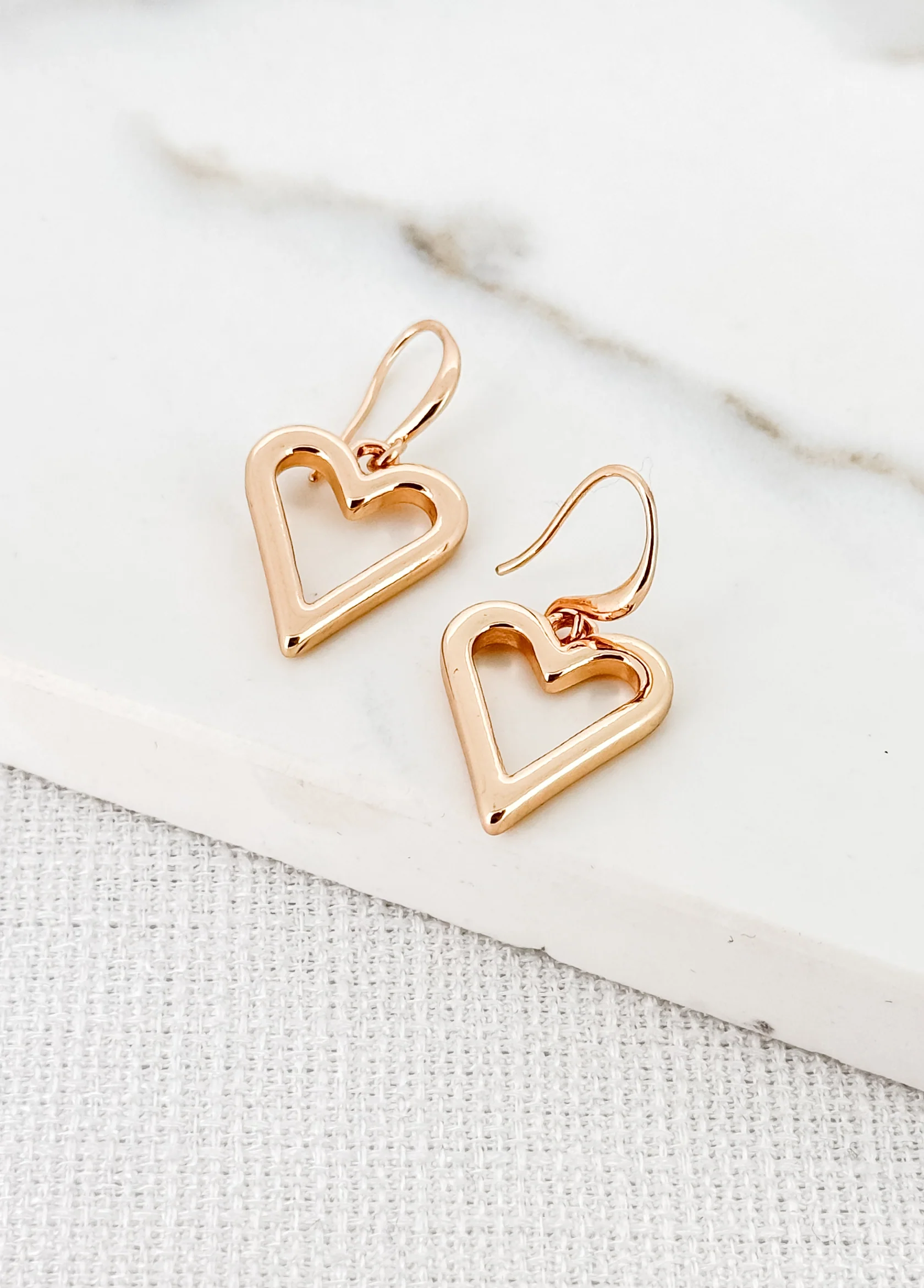 Envy Gold Open Heart Dropper Earring