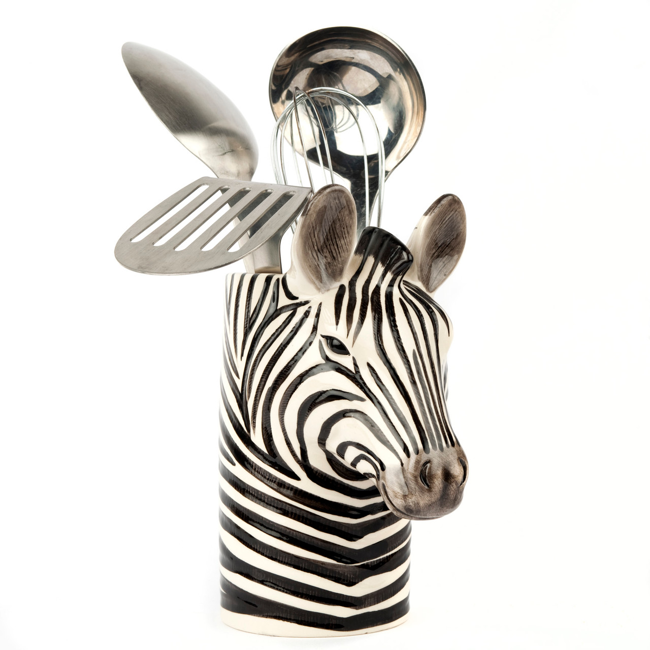 Quail Ceramics Zebra Utensil Pot