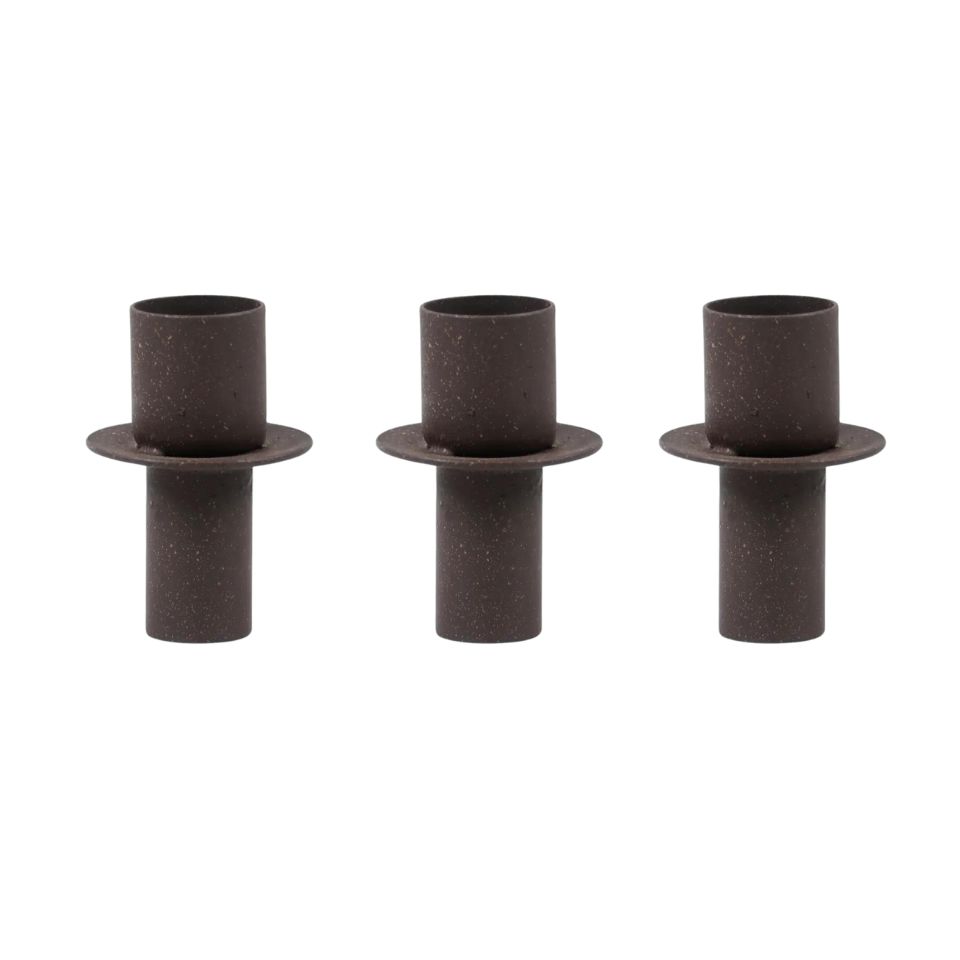 Terrace and Garden Candle Holders - Rust - Set of 3