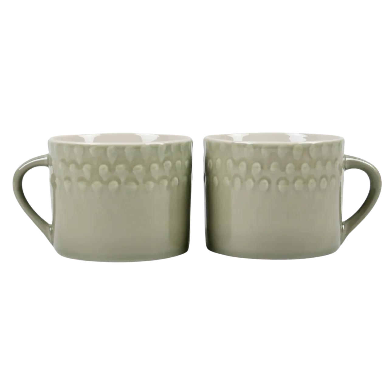 Nkuku Pair of Short Ela Mugs - Sage Green