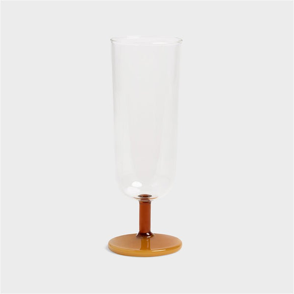 &klevering Amber Flute Mingle Glass