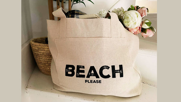 Just 100% Recycled Cotton Beach Bag - Natural